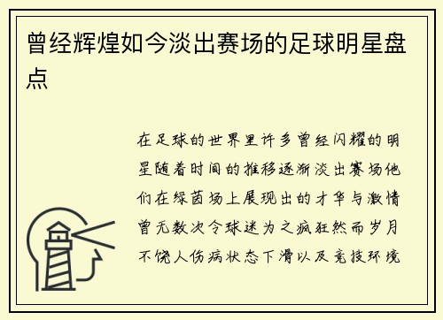 曾经辉煌如今淡出赛场的足球明星盘点